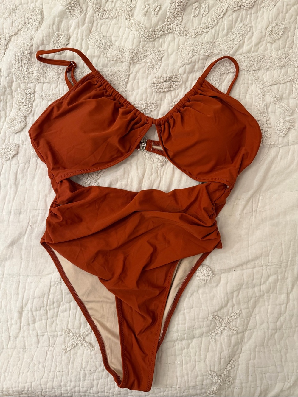 Rust One-Piece Swimsuit with Cutout - Women Intimates & Sleepwear NEW